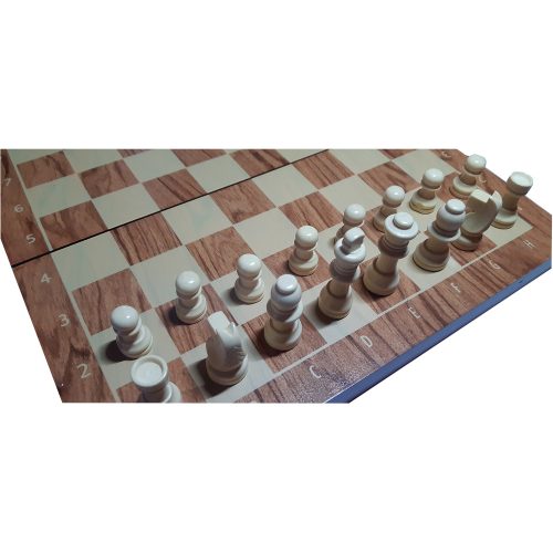 Sakk-készlet - 30x30 cm-es fa tábla, fa figurákkal - AMBASSADOR