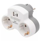 2+2 fali elosztó - 2.1A USB töltő 250V 16A 3680W -  HOME