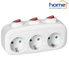 3-as fali elosztó kapcsolókkal 250V 16A 3680W - HOME
