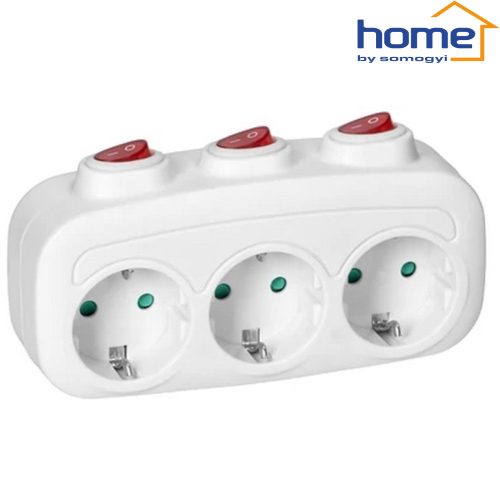 3-as fali elosztó kapcsolókkal 250V 16A 3680W - HOME