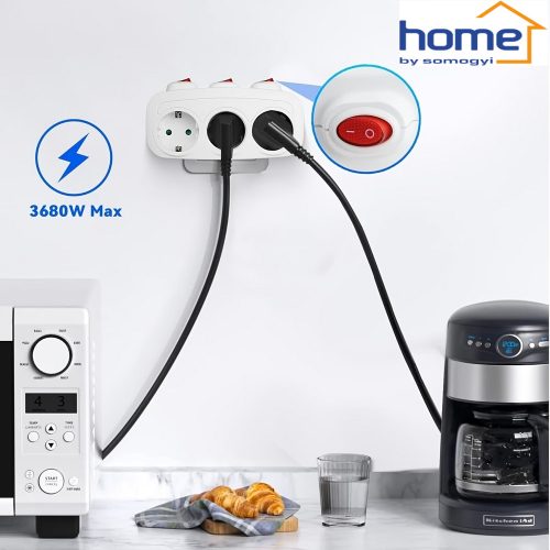3-as fali elosztó kapcsolókkal 250V 16A 3680W - HOME