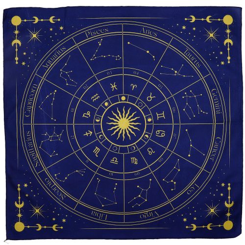 Tarot olvasó kendő - Zodiákus - 75x75 cm - Ancient Wisdom