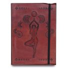 Bőrkötésű kézműves notesz - COSMIC GODDESS - 13x13x2,5 cm
