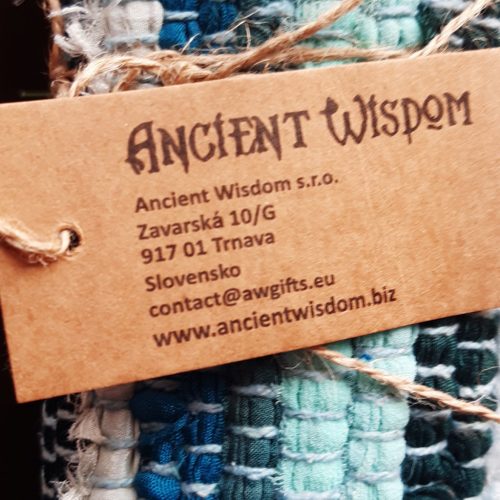 Indiai rongyszőnyeg - zöldeskék - 50x90 cm