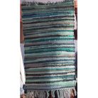 Indiai rongyszőnyeg - zöldeskék - 50x90 cm