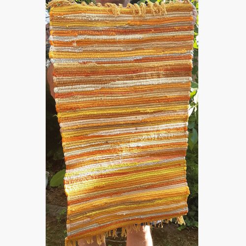 Indiai rongyszőnyeg - narancssárga - 50x90 cm
