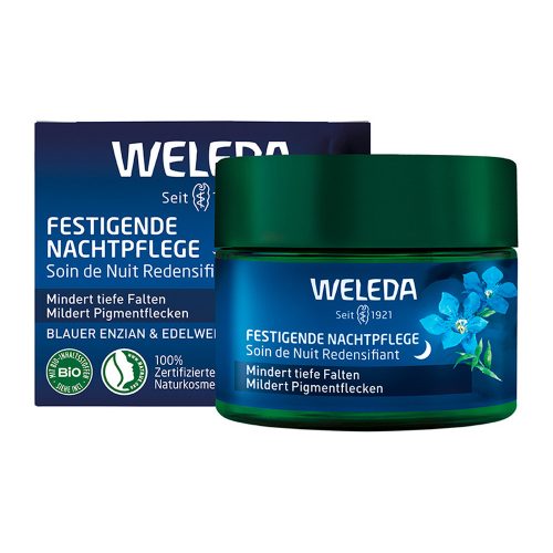 Öregedésgátló éjszakai arckrém Kék enciánnal és Havasi gyopárral 40 ml - WELEDA