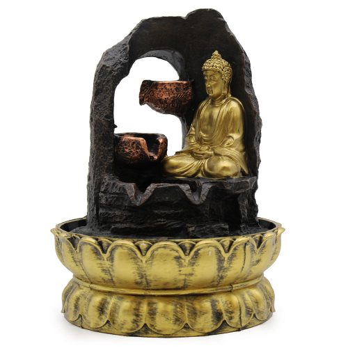 Szobai csobogó 230 V - Arany meditáló Buddha - 30 cm