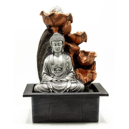 Szobai csobogó 230 V - Ezüst Buddha - 35 cm