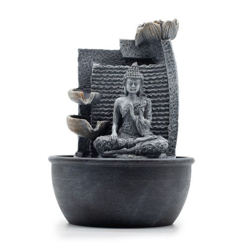 Szobai csobogó 230 V - Buddha, lótusz - világítással - 28 cm