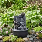 Szobai csobogó 230 V - Buddha, lótusz - világítással - 28 cm