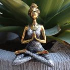 Yoga Lady Szobrocska - Bronz-Ezüst - 24 cm
