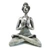 Yoga Lady Szobrocska - Ezüst-Fehér - 24 cm